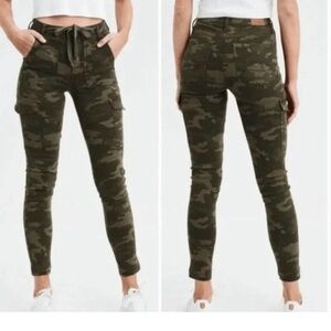 American Eagle Super Hi Rise Crop Camo Cargo Pants